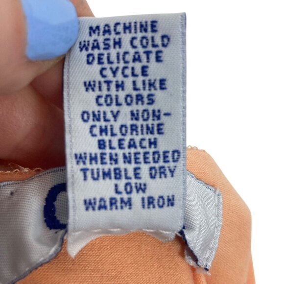 Vintage Y2K Q & A Tank Top Medium Orange Lace Trimmed Long Line Cami Layering - Picture 6 of 6